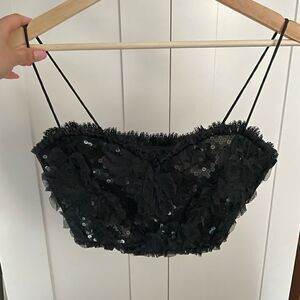 Badgely Mischka bustier sequined top